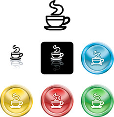 Poster - Several versions of an icon symbol of a stylised coffee cup