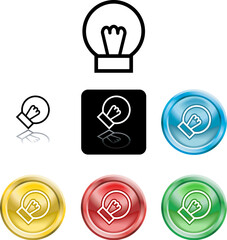 Wall Mural - Several versions of an icon symbol of a stylised lightbulb