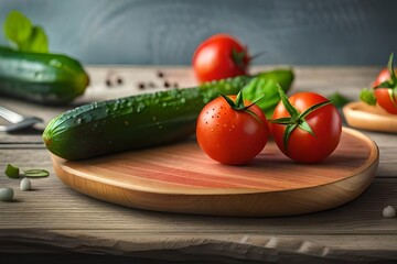 Wall Mural - cucumbers on the table