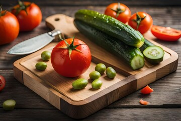 Wall Mural - cucumbers on the table