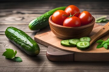 fresh vegetables on wooden table