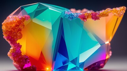 An Image Of An Evocative Crystal With A Colorful Background AI Generative