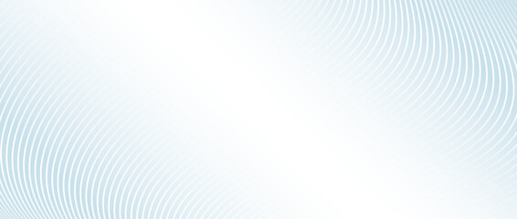 Poster - Smooth wave lines texture. White undulate stripes on light blue background. Warped and curved lines wallpaper. Sea water or air wind concept. Vector design template