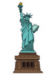 cartoon statue of liberty on transparent background isolated on pedestal drawing humor stock png