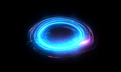 Wall Mural - glow swirl light effect. circular lens flare. abstract rotational lines on transparent background