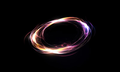 Wall Mural - glow swirl light effect. circular lens flare. abstract rotational lines on transparent background
