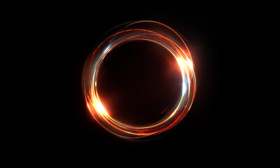 Wall Mural - glow swirl light effect. circular lens flare. abstract rotational lines on transparent background