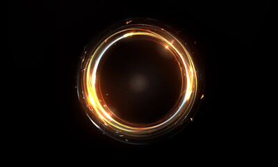Wall Mural - glow swirl light effect. circular lens flare. abstract rotational lines on transparent background