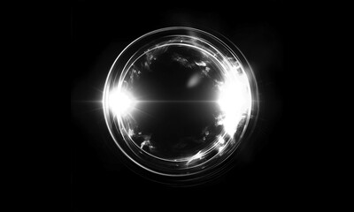 Wall Mural - glow swirl light effect. circular lens flare. abstract rotational lines on transparent background