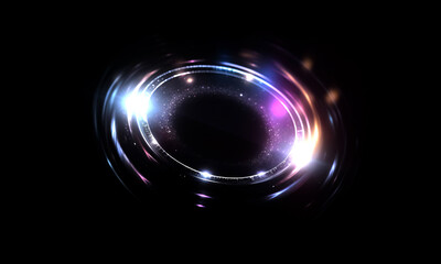 Wall Mural - glow swirl light effect. circular lens flare. abstract rotational lines on transparent background