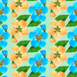 Quince, apple quince. Floral seamless pattern. Flowers motifs. Collage for textile, cotton fabric, dress. For wallpaper, covers, print. Interior decor. Design for paper, cards. For brochure, banners.