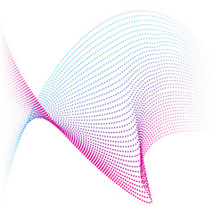 Poster - beautiful abstract wave line dot technology background