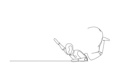 Poster - self drawing animation of single line draw robot under wall clock burden. robot work within deadline