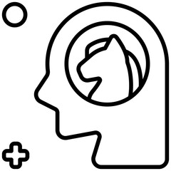 Sticker - psychology outline icon