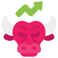 Poster - bull market flat icon