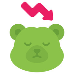 Poster - bear market flat icon