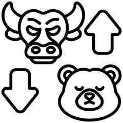 Poster - bull outline icon