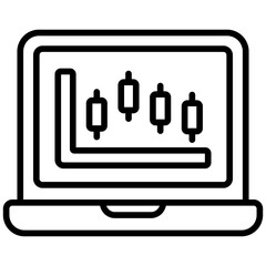 Poster - laptop outline icon