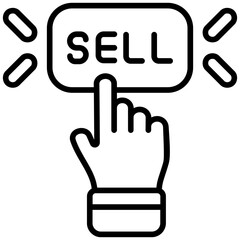 Sticker - sell button outline icon