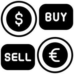 Canvas Print - forex trading solid line icon