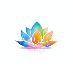 Sticker - Lotus flower. Colorful. Generative AI