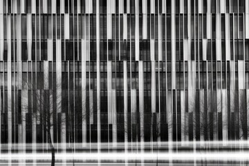 Poster - towering skyscraper in monochrome Generative AI