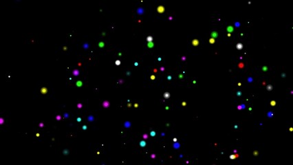 Wall Mural - Beautiful illustration of colorful particles on plain black background