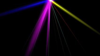 Wall Mural - Beautiful illustration of colorful light rays on plain black background