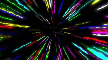 Wall Mural - Beautiful illustration of colorful light streaks on plain black background