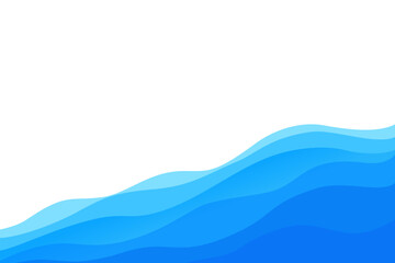 Wall Mural - blue wave water element vector background corner curve border frame wallpaper presentation education