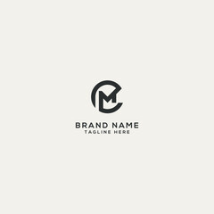 Abstract EM ME letter logo design. Flat vector logo design template element.