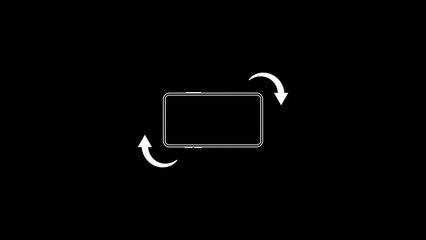 turn the phone horizontally and vertically icon. video template for social networks.