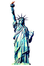 Lady Liberty, Watercolor Clipart Created With Generative AI Tools