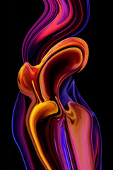 Wall Mural - Color abstract illustration made of purple colored oil paint on background, Luxury abstract for a mobile screen concept,