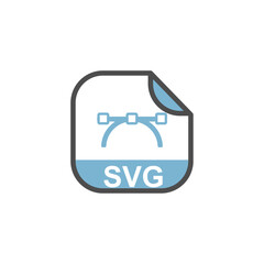 Leinwandbilder - SVG File Extension, Rounded Square Icon with Symbol - Format Extension Icon Vector Illustration.