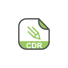 Leinwandbilder - CDR File Extension, Rounded Square Icon with Symbol - Format Extension Icon Vector Illustration.