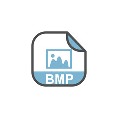Fototapete - BMP File Extension, Rounded Square Icon with Symbol - Format Extension Icon Vector Illustration.