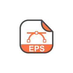 Leinwandbilder - EPS File Extension, Rounded Square Icon with Symbol - Format Extension Icon Vector Illustration.