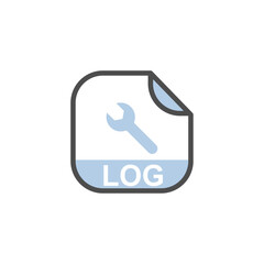 Leinwandbilder - LOG File Extension, Rounded Square Icon with Symbol - Format Extension Icon Vector Illustration.