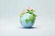 3D Cute Earth Background, Earth day, World Environment Day. Generative AI