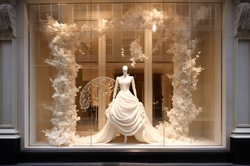 Wall Mural - Luxury boutique exterior, window display, generative ai