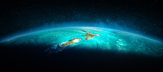 Wall Mural - new zealand from space