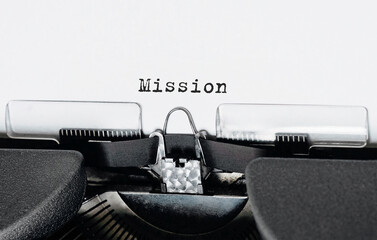 Fototapete - Text mission typed on retro typewriter