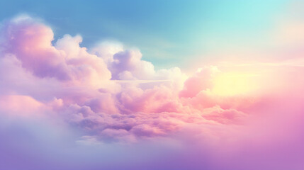 Poster - Sky soft light 3d rendering of gradient pastel background abstract in sweet color. Generative Ai.