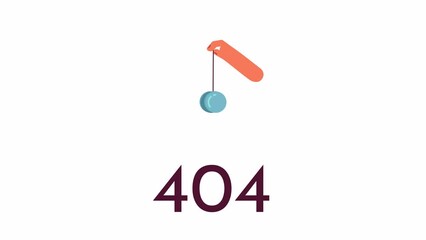 Fototapete - animated hand with yoyo 404 error. playing toy animation. yo yo hand. empty state 4k video concept f