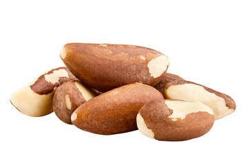 Wall Mural - brazil nut, isolated on white background, full depth of field