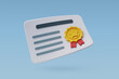 3d Vector Certificate with Stamp and Ribbon bow, Achievement, Gward, Grant, Back to school concept.