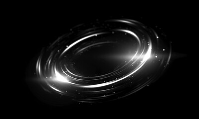 Wall Mural - glow swirl light effect. circular lens flare. abstract rotational lines on transparent background