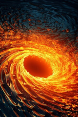 Poster - An artistic representation of a flame-shaped vortex or whirlpool, symbolizing the transformative and powerful nature of fire.  Generative AI technology.