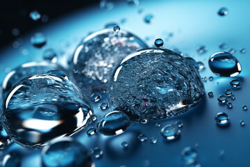 Aufkleber - A series of photographs showcasing different forms of water, such as raindrops, ocean waves, Generative AI technology.